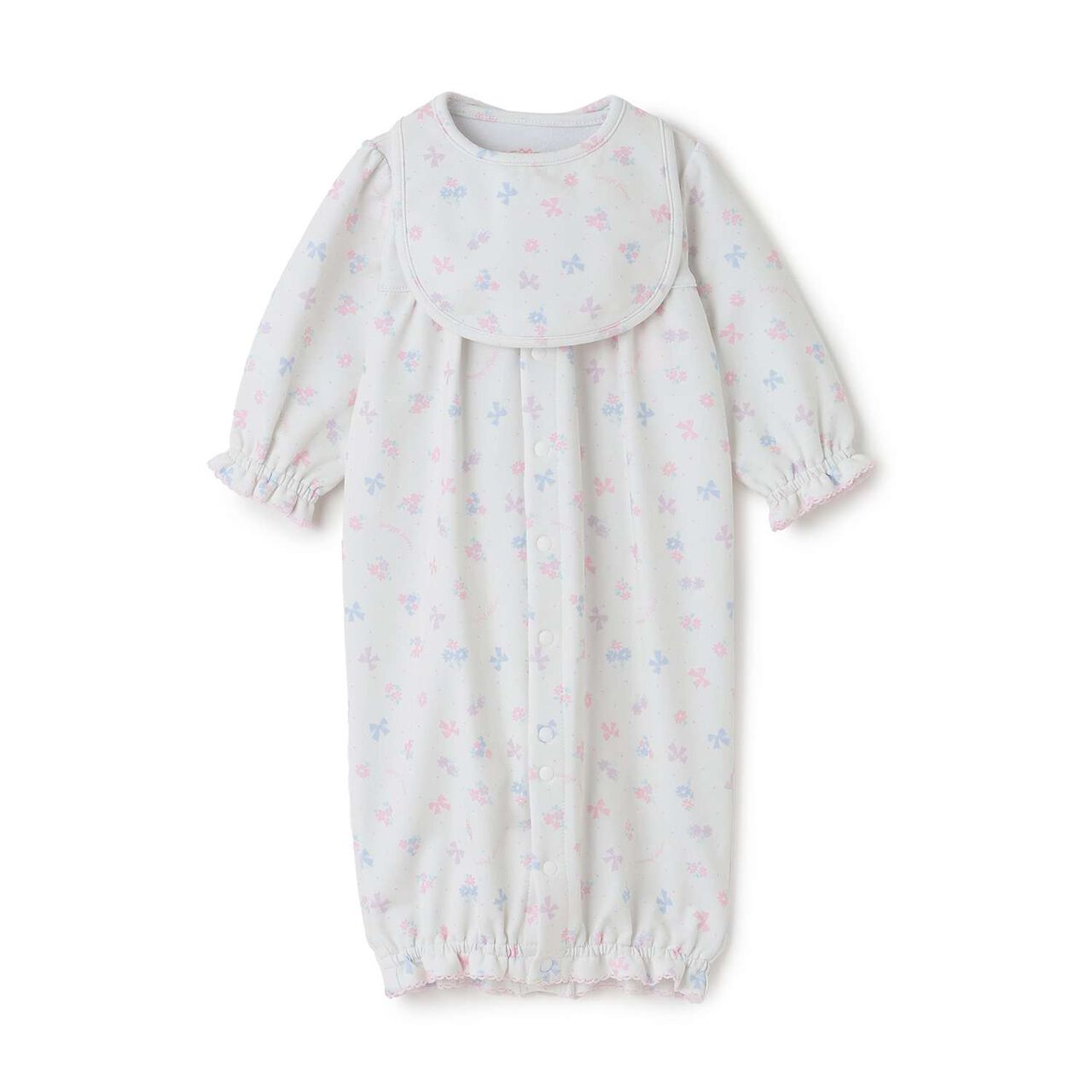 [Box Included] Flower Ribbon Pattern 2 WAY All-in-One & Bib Set,Light pink, large image number 15