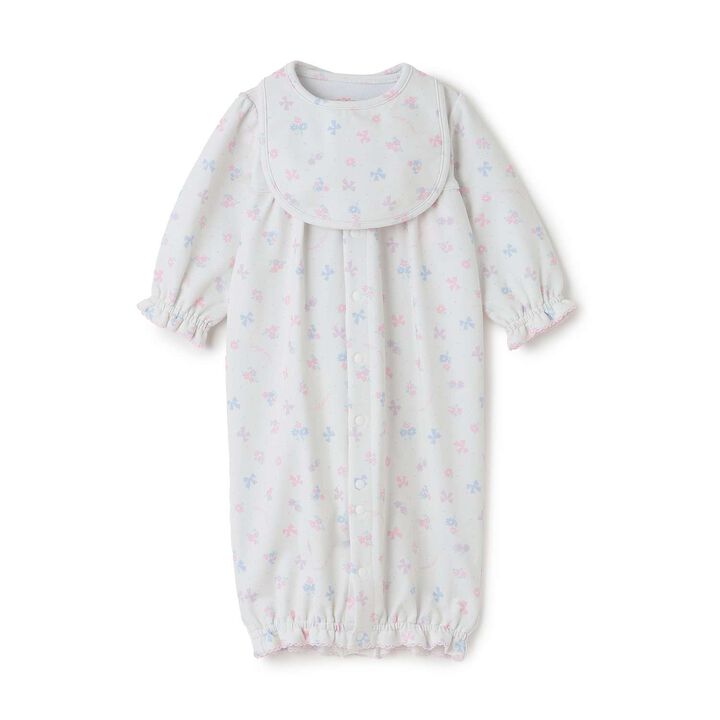 [Box Included] Flower Ribbon Pattern 2 WAY All-in-One & Bib Set,Light pink, medium image number 15