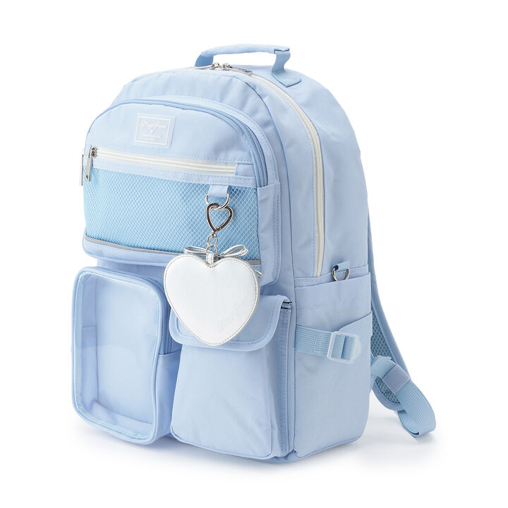 [Water-Repellent] Clear Pocket Backpack with Charm, 20L,Light blue, medium image number 0