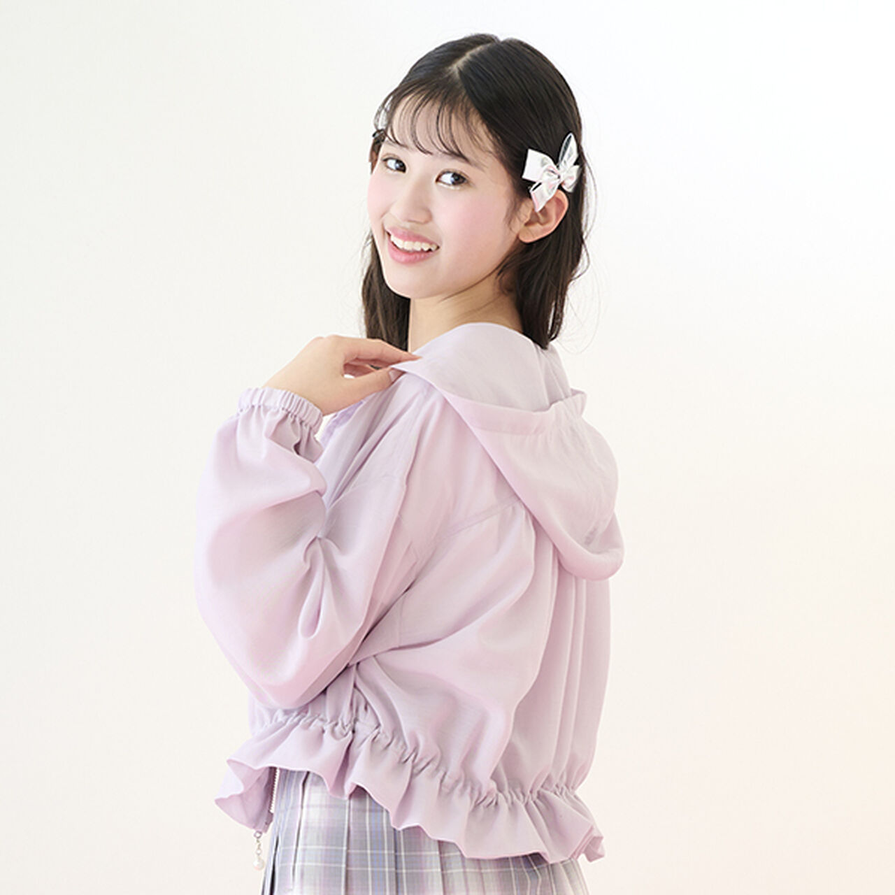 [Cool Touch UV Protection] Sheer Short Parka,Pink, large image number 3