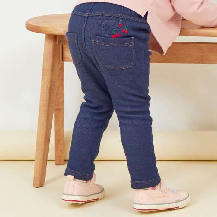 KP Denim Knit Shaggy Lined Pants [80-90],Black, medium image number 13