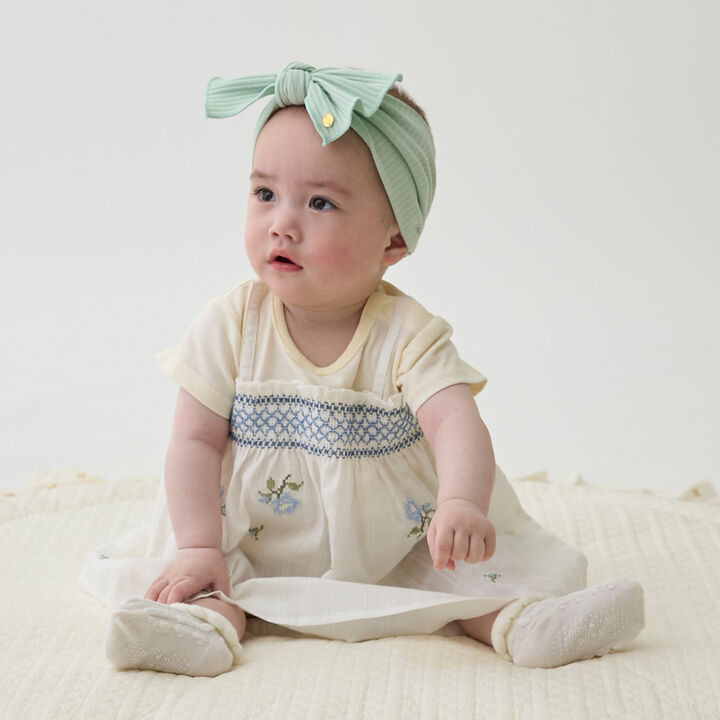 [Link] Floral Stitch Dress Romper,, medium