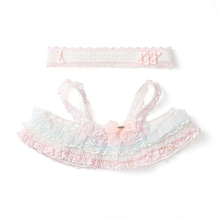 mezzo piano × LOVOT Tulle Lace Dress (with Headband),Multi color, medium image number 3