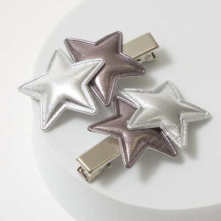 Sparkling Star Hair Clip Set,Silver, medium image number 3