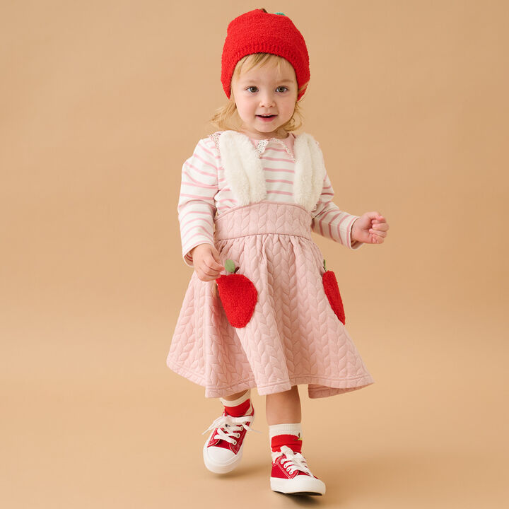 Apple Pocket Jumper Skirt,Navy, medium image number 12