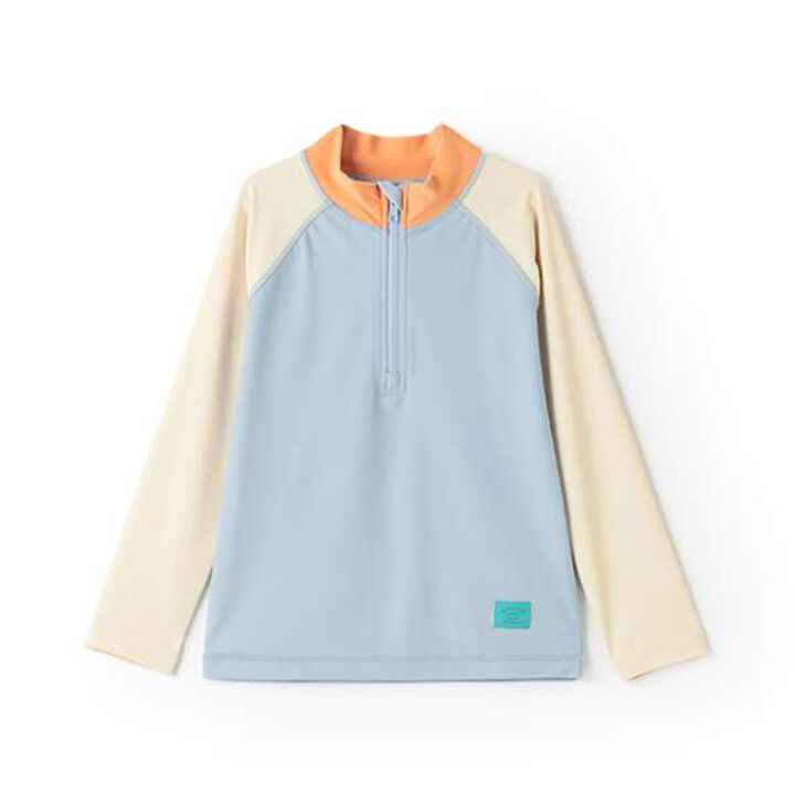 [SWIM] Half-Zip Rash Guard,Light blue, medium image number 23