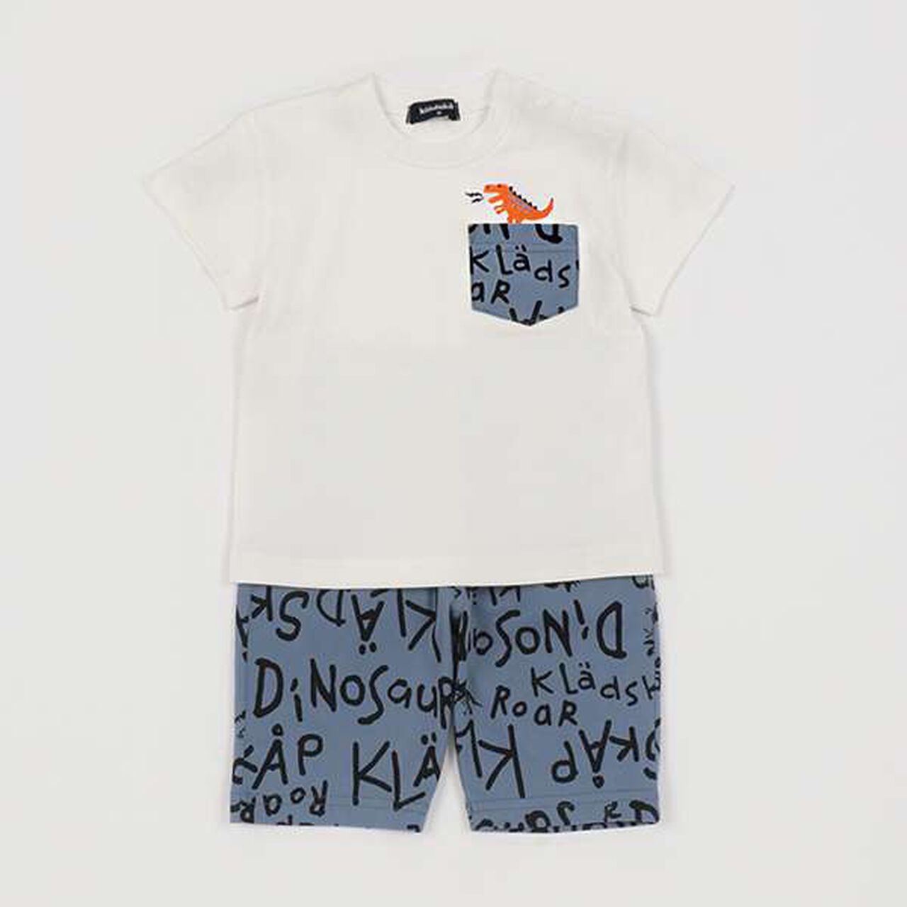 Dinosaur Short Sleeve T-Shirt Outfit Set,Off white, large image number 0