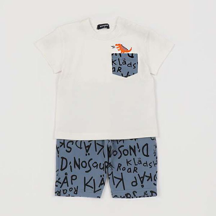 Dinosaur Short Sleeve T-Shirt Outfit Set,Off white, medium image number 0