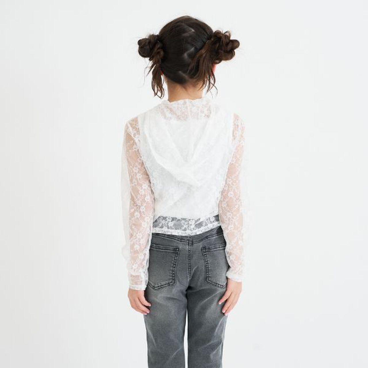 Lace Hoodie + Tank Top Set,Black, large image number 19