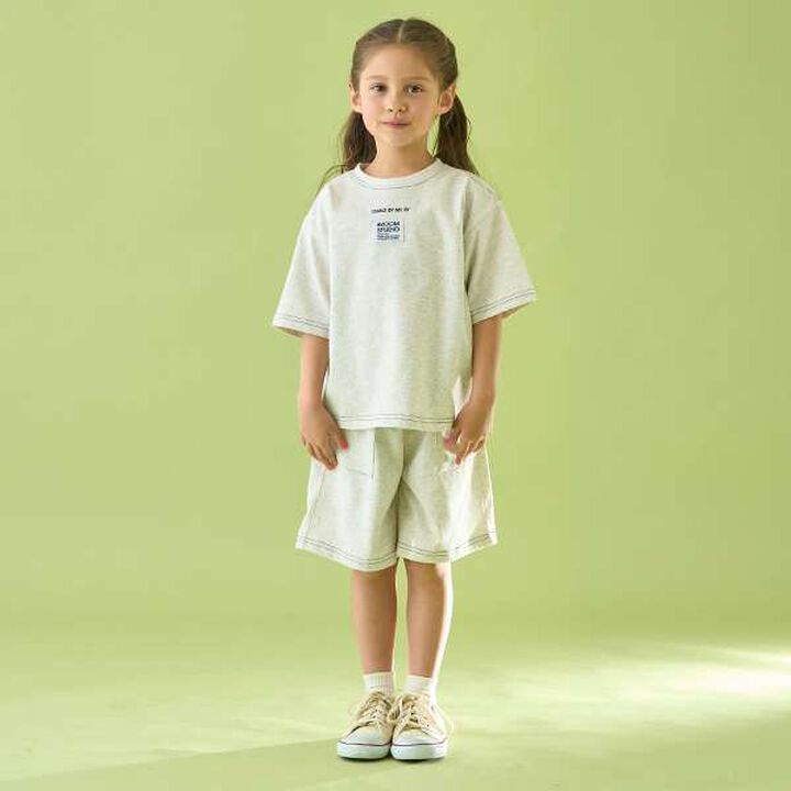 [Coordinatable Setup] [Kaiteki Tenjiku] Contrast Stitching 5-Length Pants,Deep blue, medium image number 30