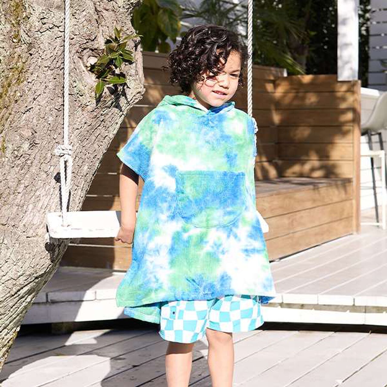 [SWIM] Hooded Cape Towel,Green, large image number 0