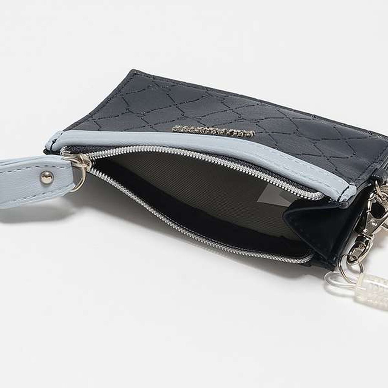 All-Over Pattern Ribbon Embossed Card Holder,Navy, large image number 6