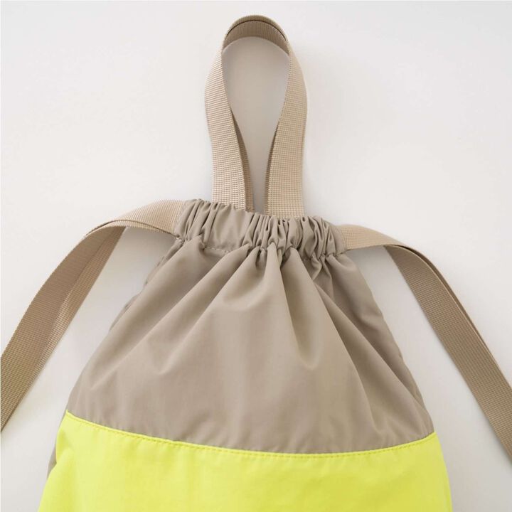 Water-Repellent Bi-Color Knapsack with Handle,Beige, medium image number 4