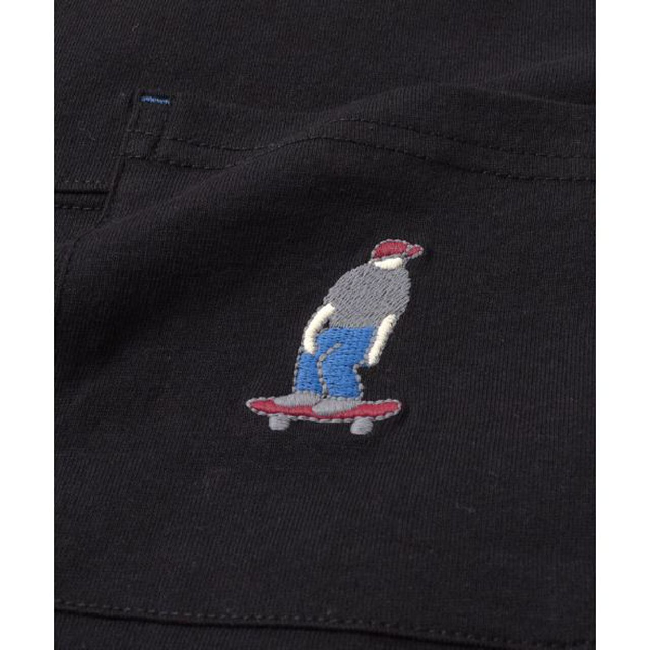 Big Short Sleeve T-Shirt with Pocket Embroidery,White, large image number 9