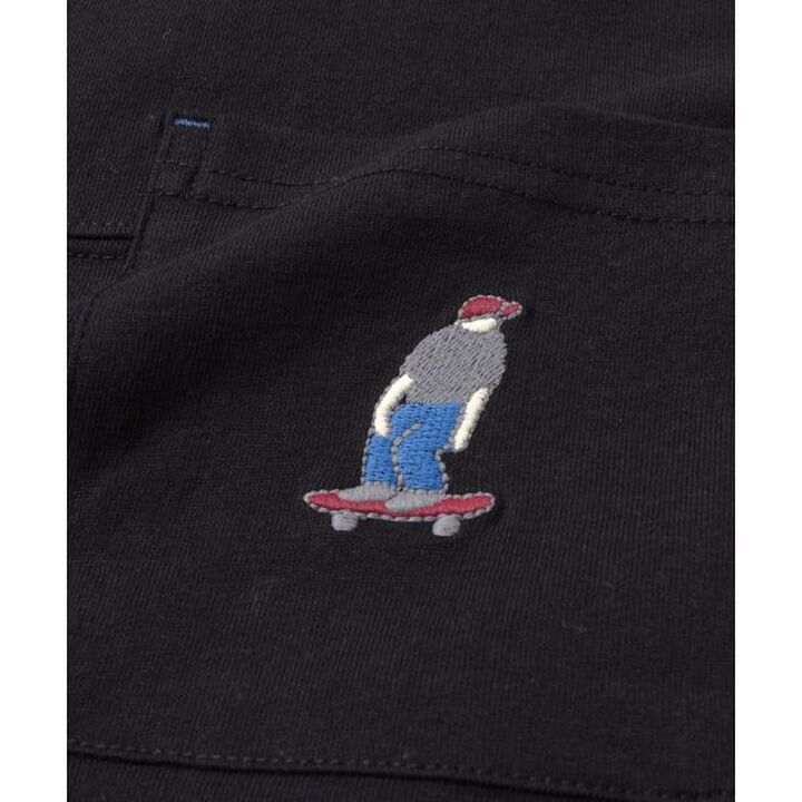 Big Short Sleeve T-Shirt with Pocket Embroidery,White, medium image number 9