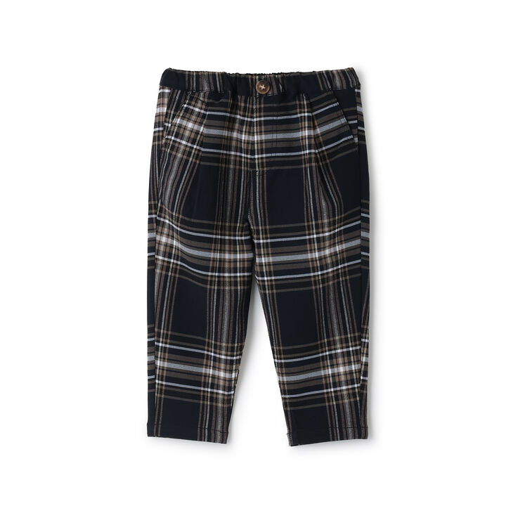 Checkered Stretch Pants,Navy, medium image number 5