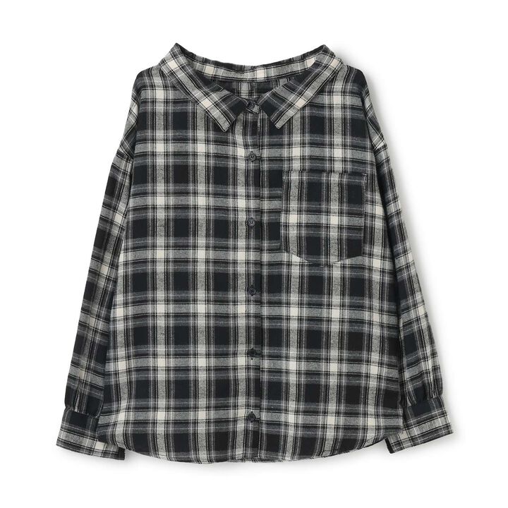 2 WAY Long-Sleeve Checkered Shirt Set,Black, medium image number 15