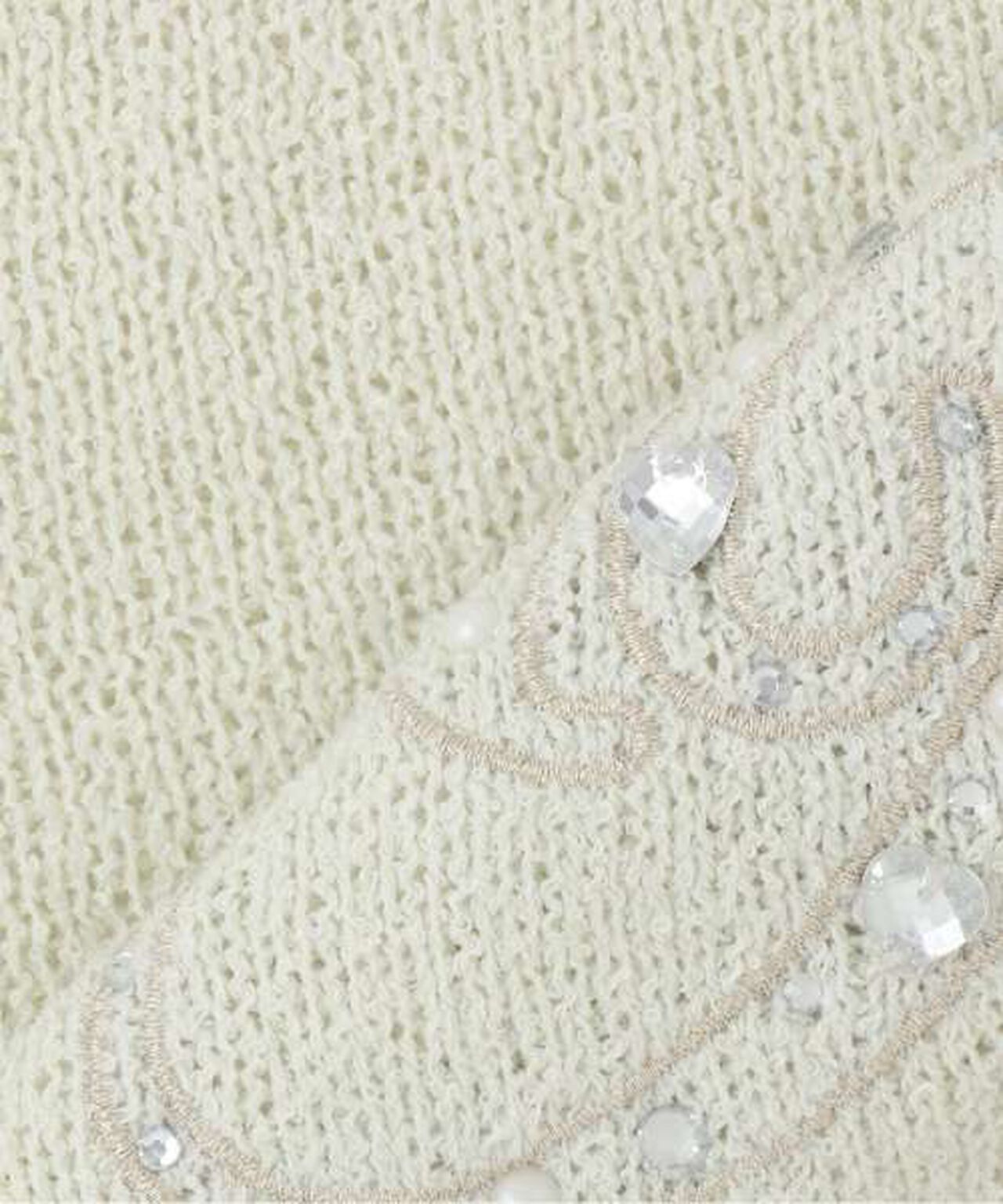 Jewel Logo Short-Sleeve Knitwear,Ivory, large image number 13