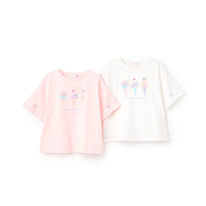 Ice Transfer Print Short-Sleeve T-Shirt,Off white, medium image number 8