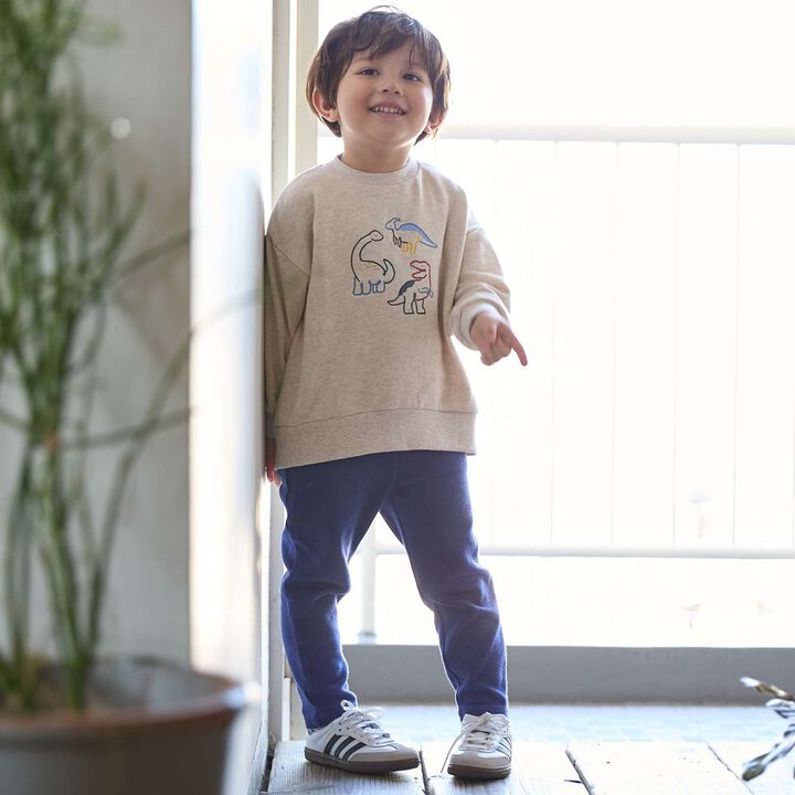 Fluffy Stretch Embroidery Assortment Sweatshirt,Pearl white, medium image number 4