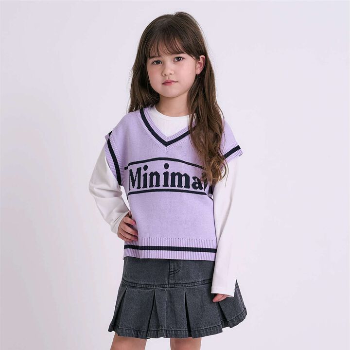 Arael Vest Layered T-Shirt,Lavender, medium image number 0