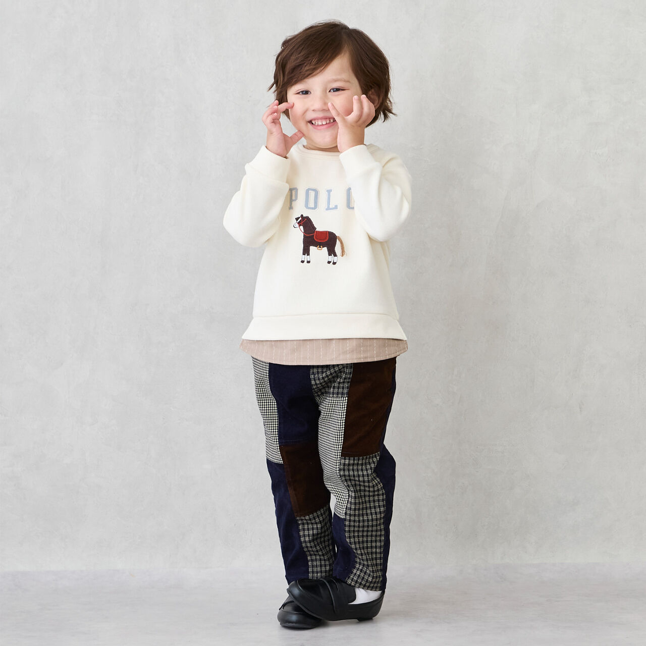 Patchwork Pants,Navy, large image number 0