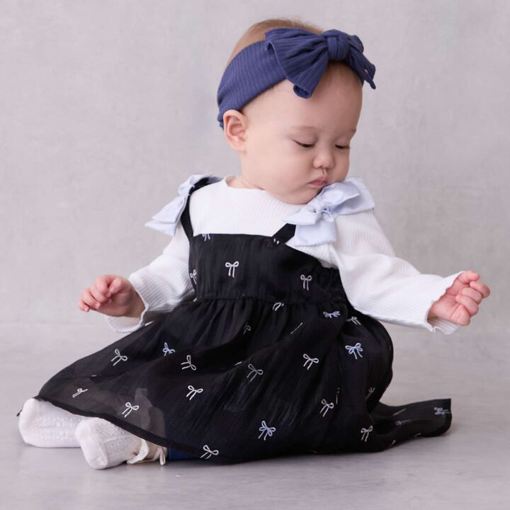 Ribbon Embroidery Outfit Set,Black, medium image number 1