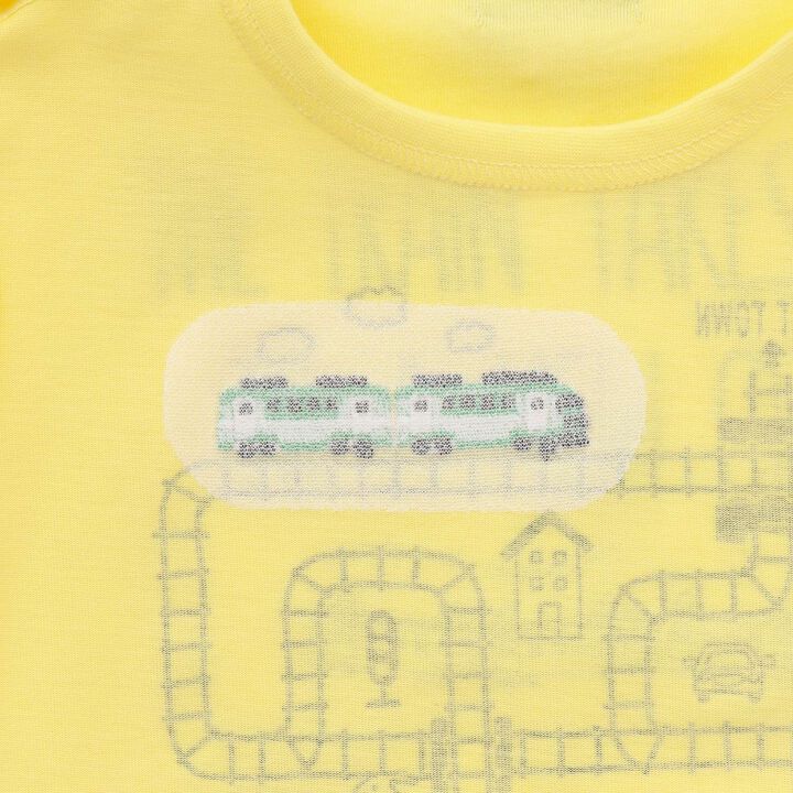 [Popular Item Restocked] [Not Available at Physical Stores] Train and Tracks Short Sleeve T-Shirt,Cream, medium image number 3