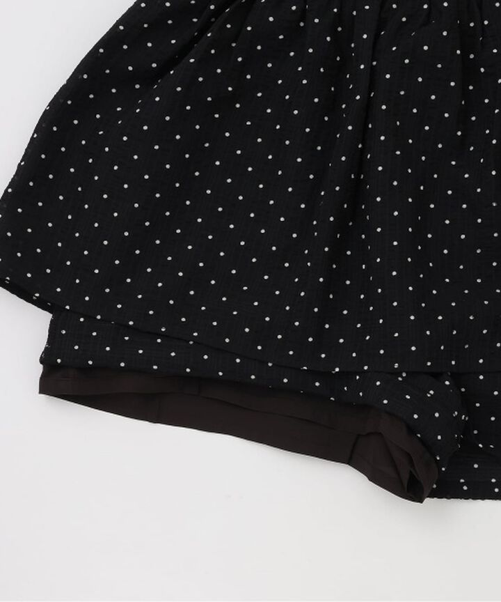 Polka Dot Peplum Mini Overalls,Black, medium image number 12