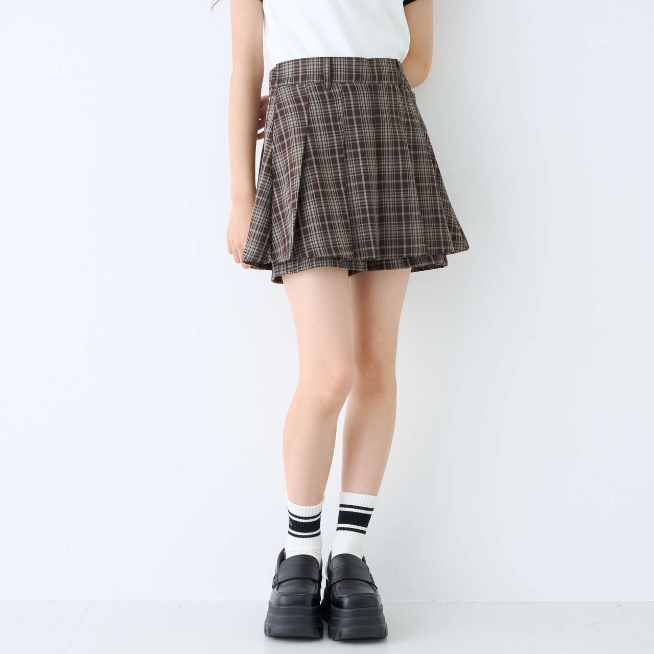 [LTXC] Stylish Flattering Micro Mini Skirt-Shorts,Brown, large image number 3