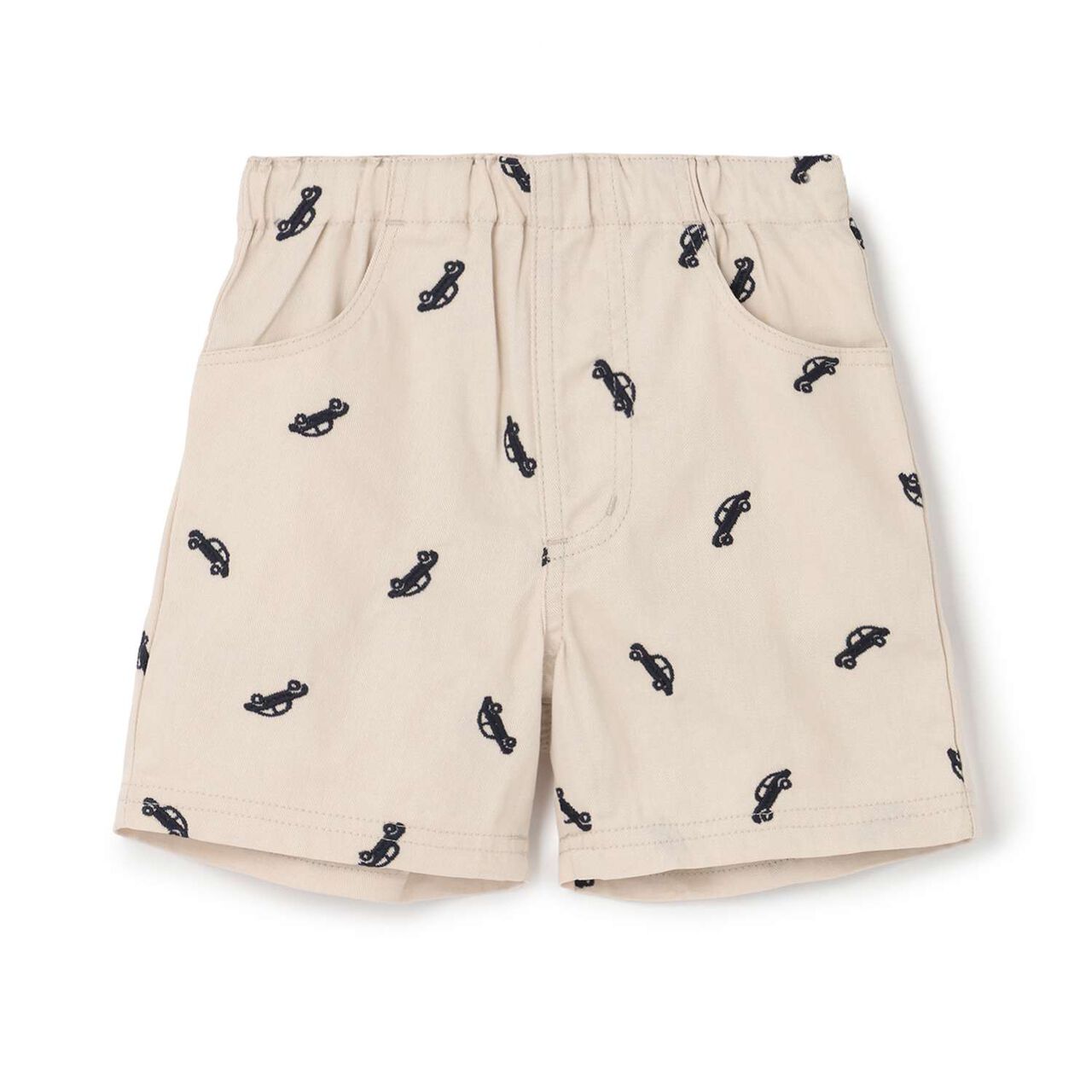 Embroidered Pattern Half Pants,Pearl white, large image number 0