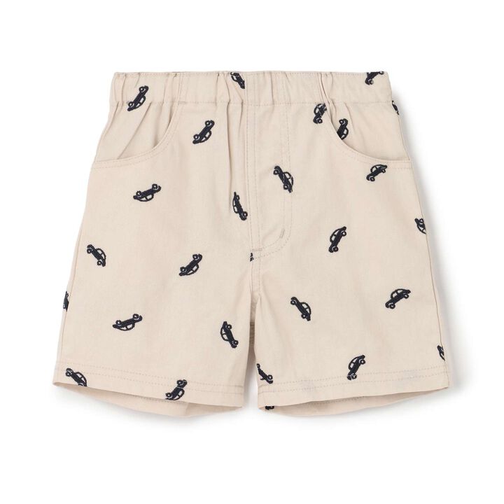 Embroidered Pattern Half Pants,Pearl white, medium image number 0