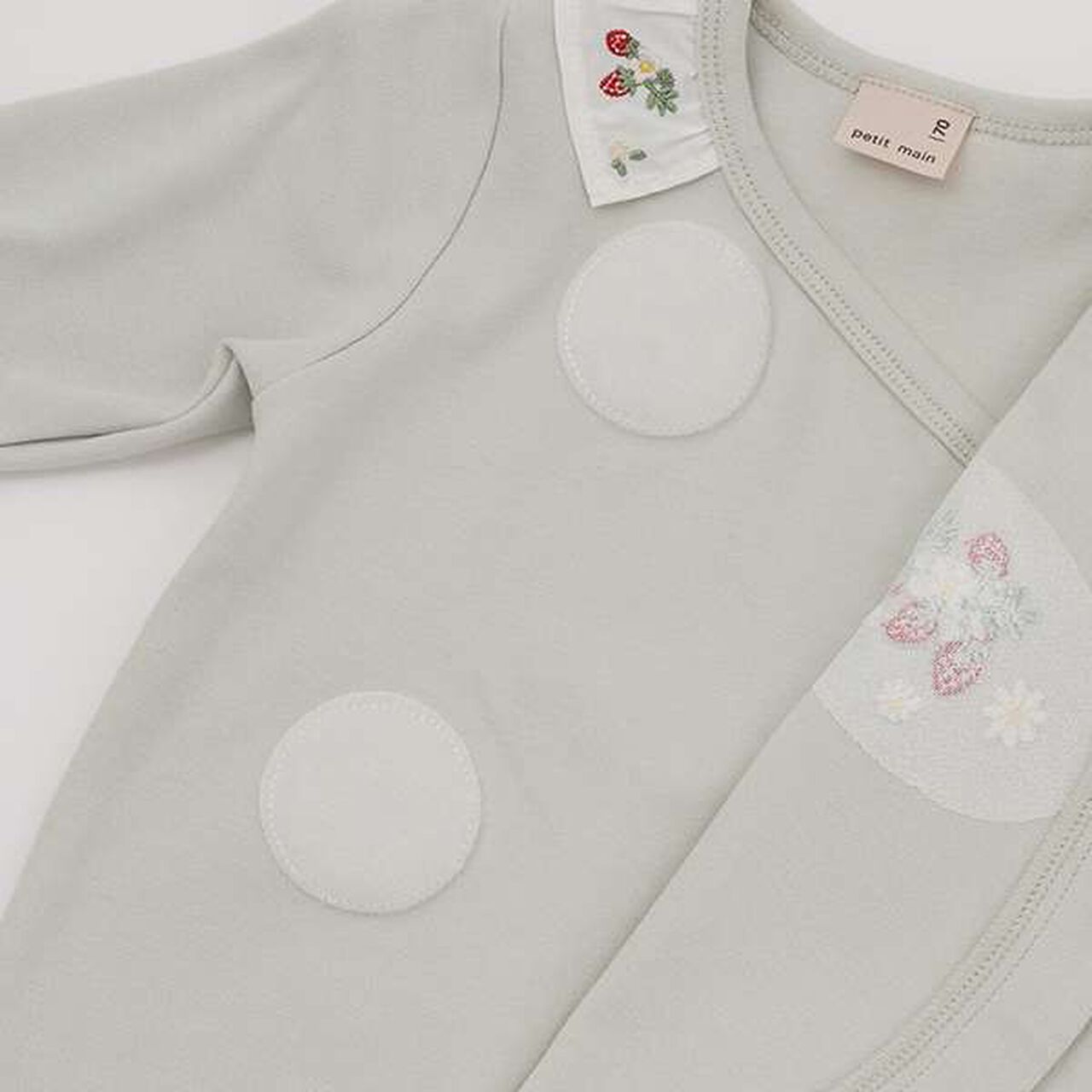 [Weak Acidity] Strawberry Embroidery Coverall,Light green, large image number 12