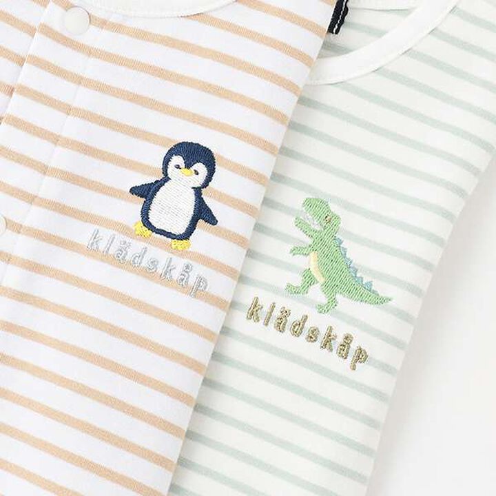 Animal Stripe Long-Sleeve 2-Way All-in-One,Mustard, medium image number 2