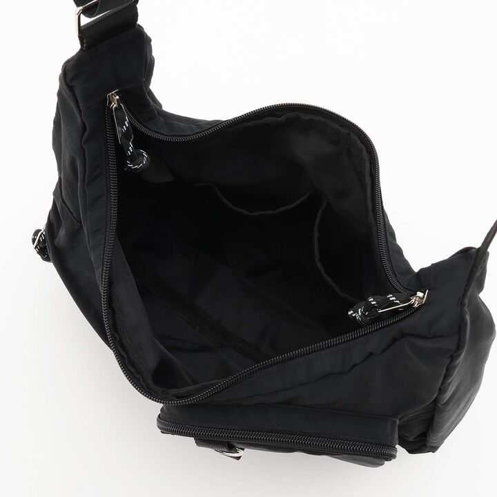 [LTXC] Double Pocket Nylon Shoulder Bag,Black, medium image number 10