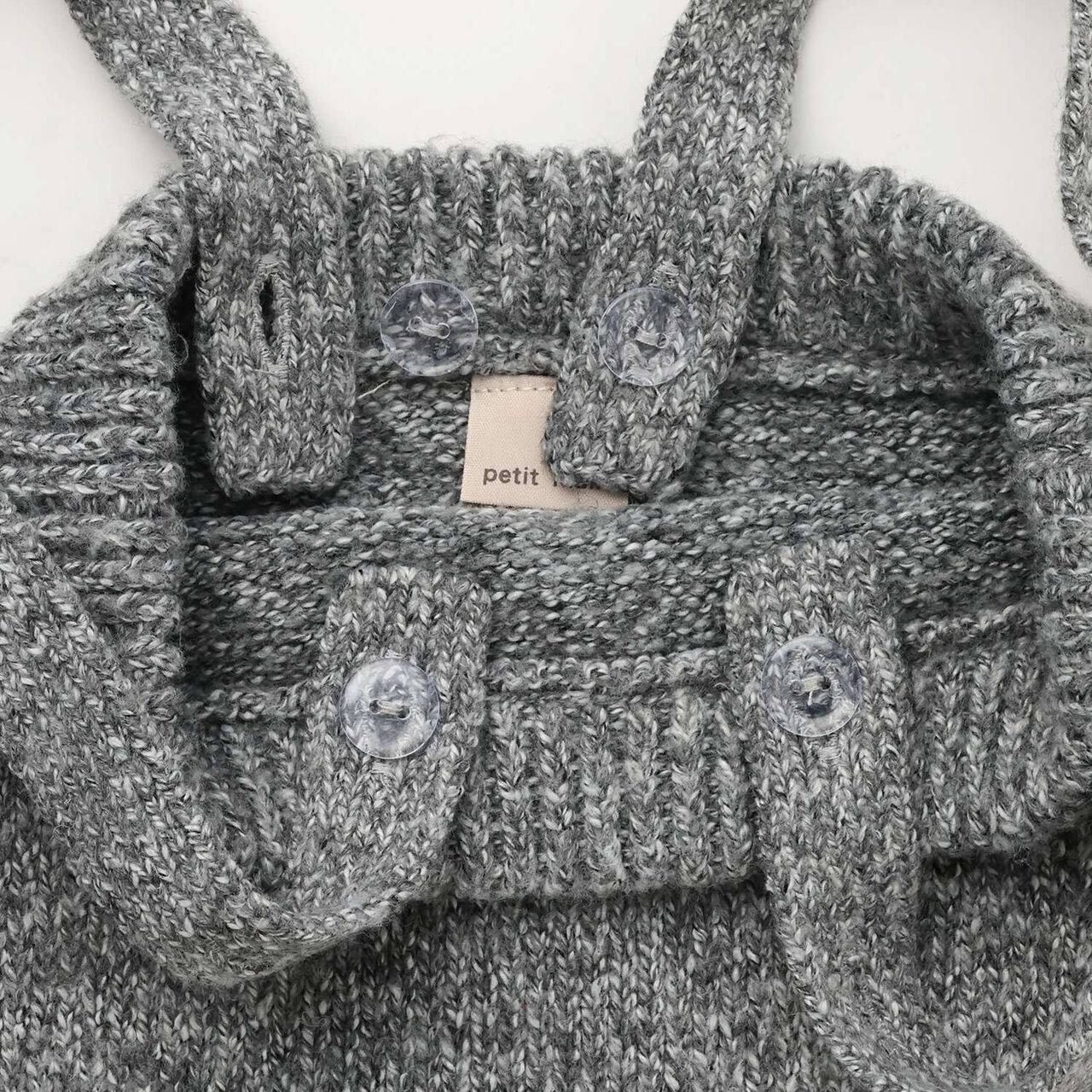 Suspender Knit Pants Set,Beige, large image number 12