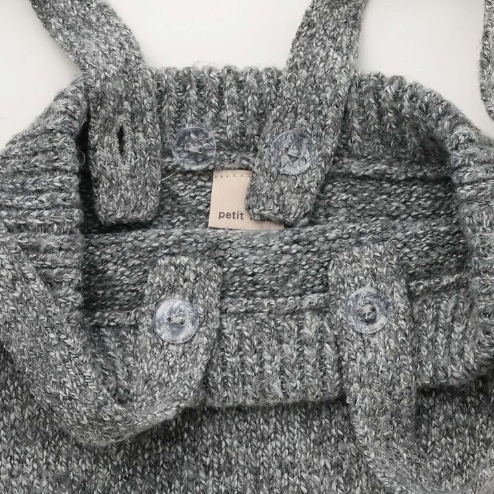 Suspender Knit Pants Set,Beige, medium image number 12