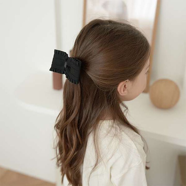 Frill Ribbon Hair Tie,Red, medium image number 3