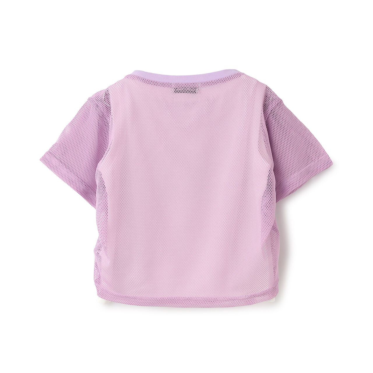 [Inner Lining Included] Mesh Drawstring Short Sleeve T-Shirt,Lavender, large image number 16