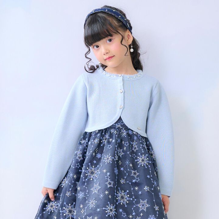 Lame Knit Bolero,Sax blue, medium image number 0