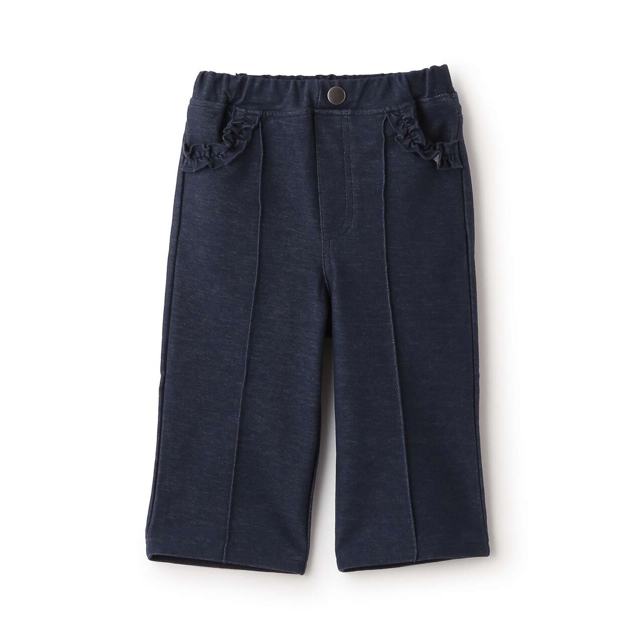 Cherry Blossom Embroidered Denim Pants,Blue, large image number 9