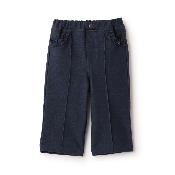 Cherry Blossom Embroidered Denim Pants,Blue, medium image number 9