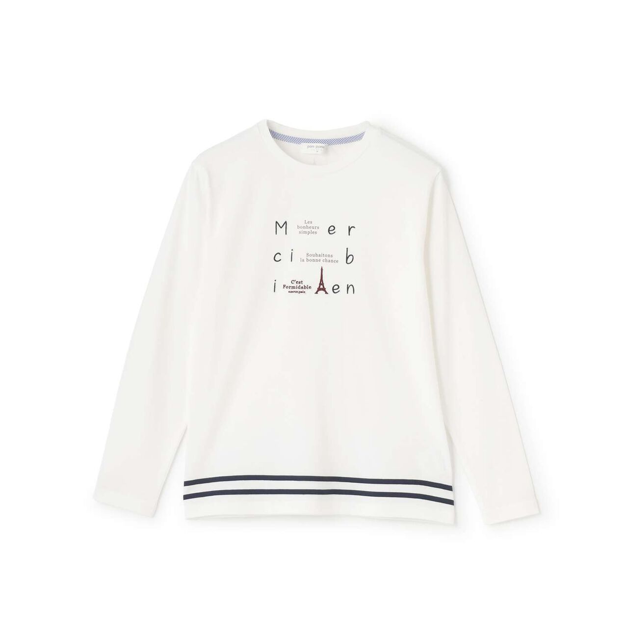 Eiffel Logo Long Sleeve T-Shirt,Off white, large image number 0