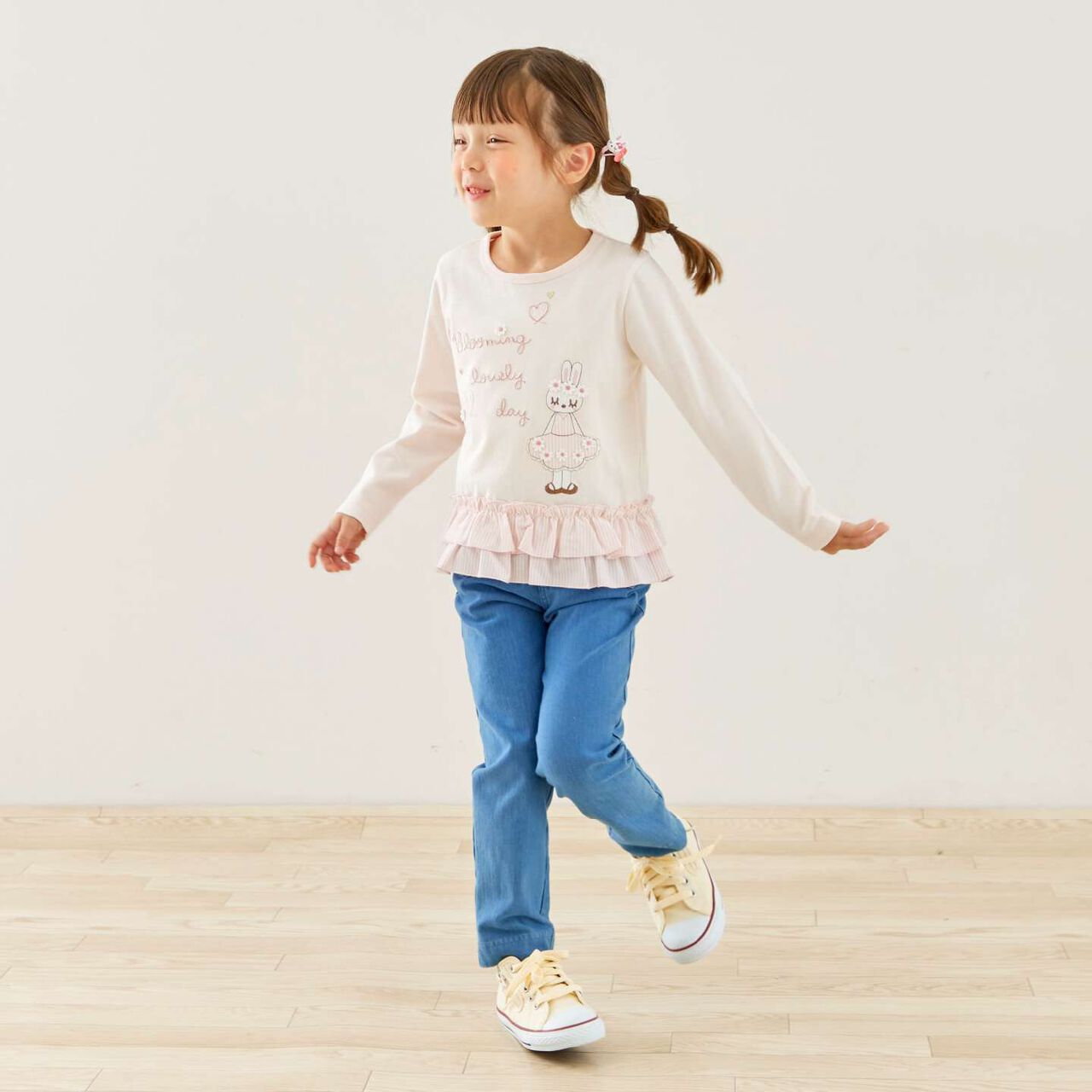 Mimi-chan Layered Frill Long-Sleeve Tunic,Pink, large image number 12