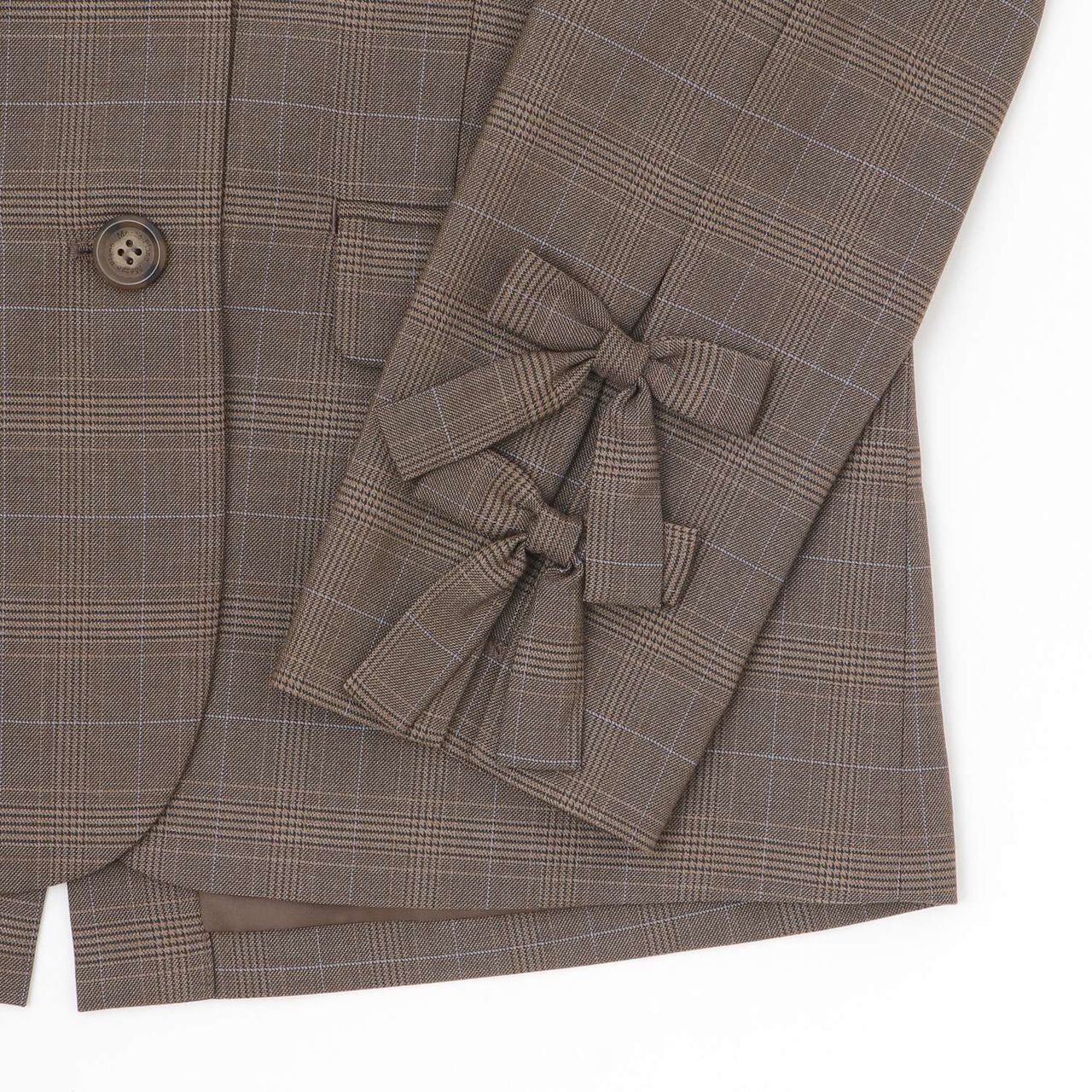 Tailored Ribbon Jacket,Brown, large image number 4