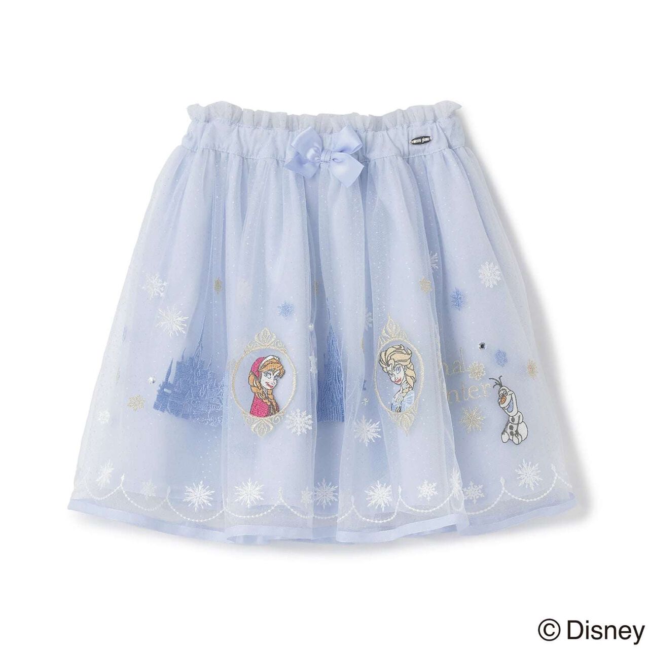 Frozen Tulle Embroidered Skirt [Cool Touch],Sax blue, large image number 2