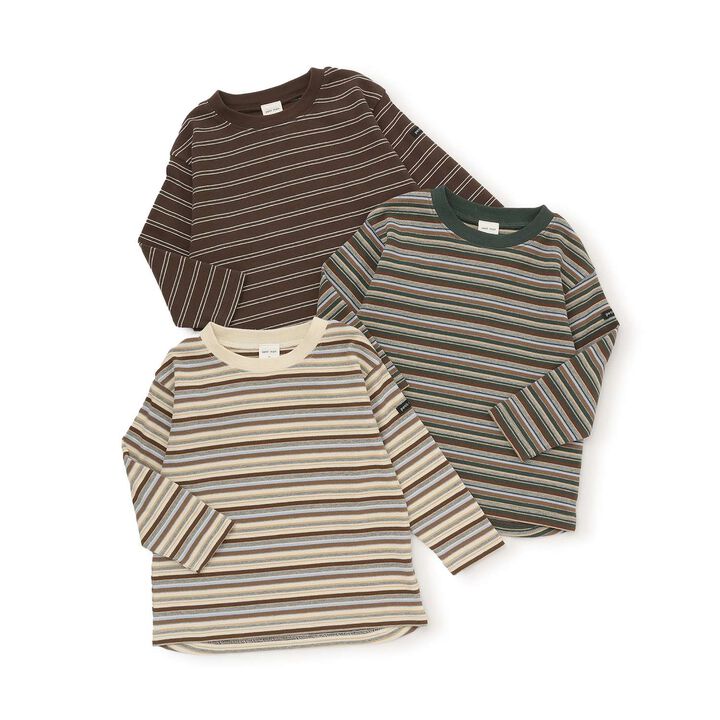 Multi-Stripe Ribbed Long-Sleeve T-Shirt,Pearl white, medium image number 11