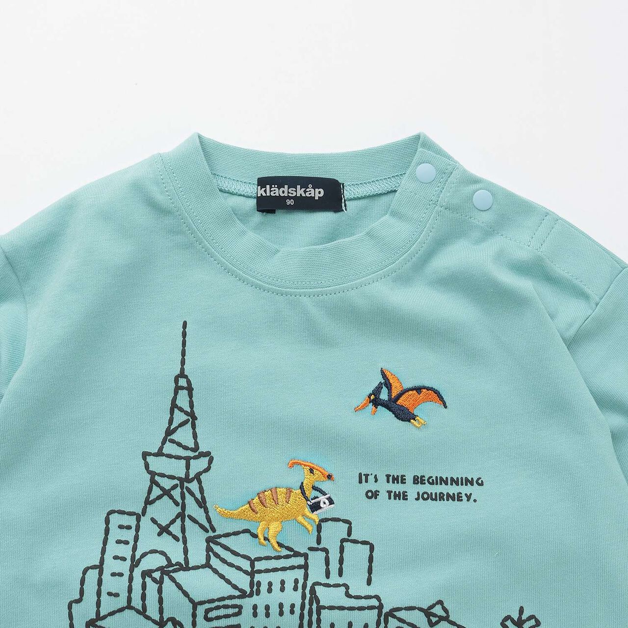 [Restock] Travel Dinosaur Long-Sleeve T-Shirt,Milky white, large image number 2