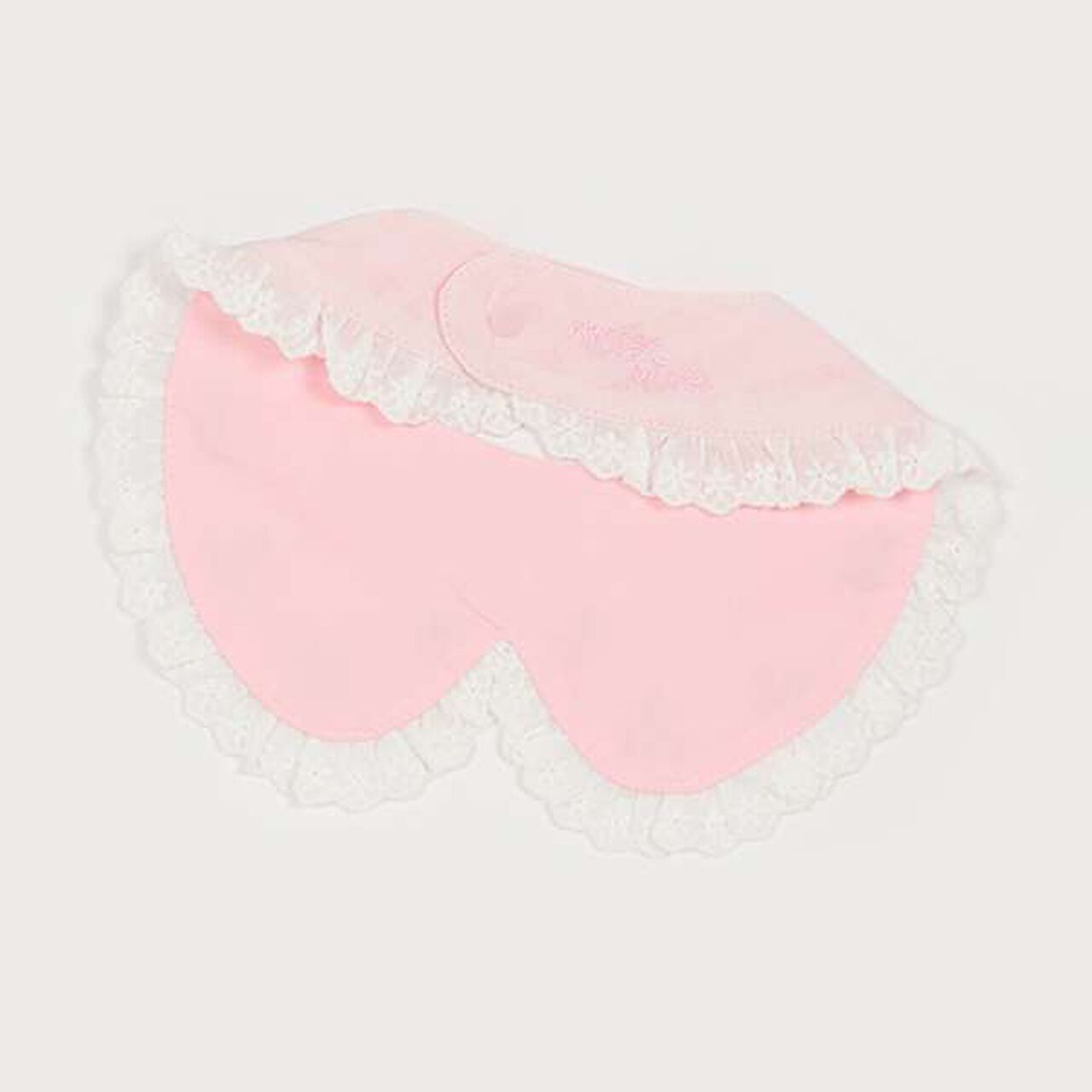Strawberry Cherry Embroidery Collar Style Bib,Light pink, large image number 3