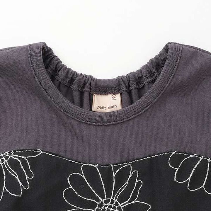 [Link] Flower Embroidery Docking T-Shirt (Kids Size),Ivory, medium image number 7